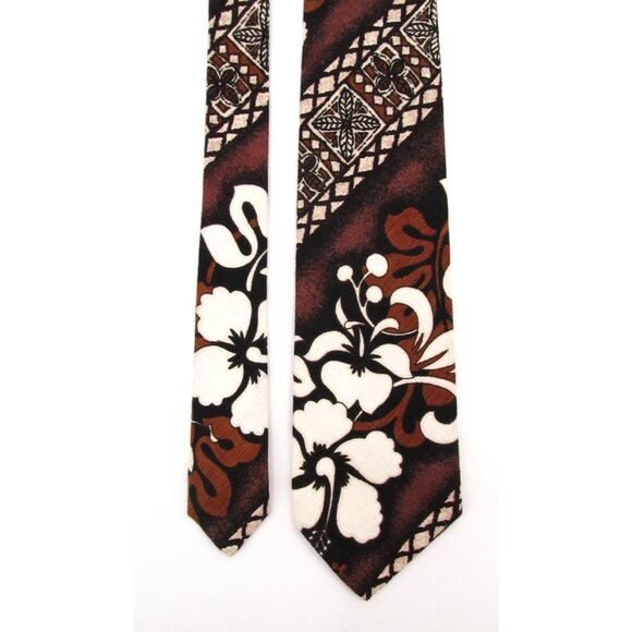 Vintage Hawaiian Wide Tie Lot Kahala Creations Prince Kuhio Floral Hawaii Made - Picture 8 of 13